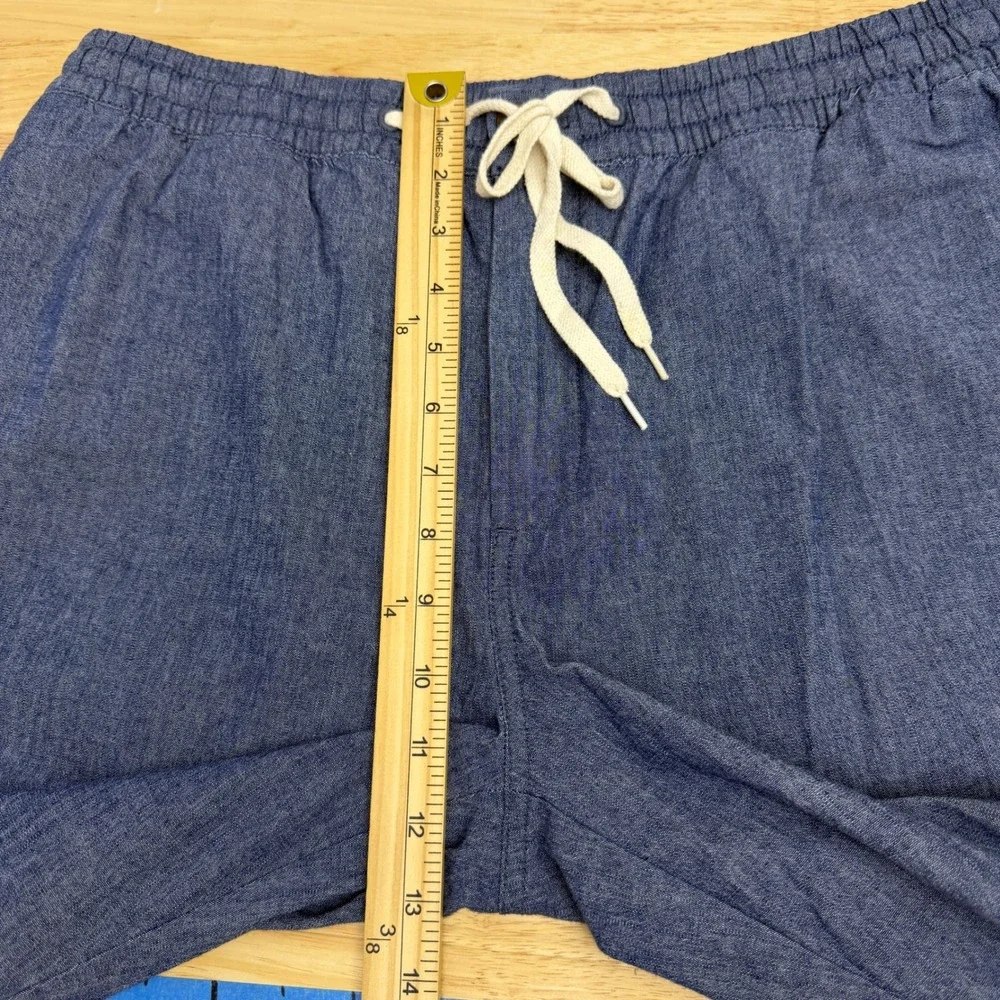 J.Crew Jogger CHAMBRAY Blue Pants Mens 32x30 Cotton Stretch Elastic Waist Casual